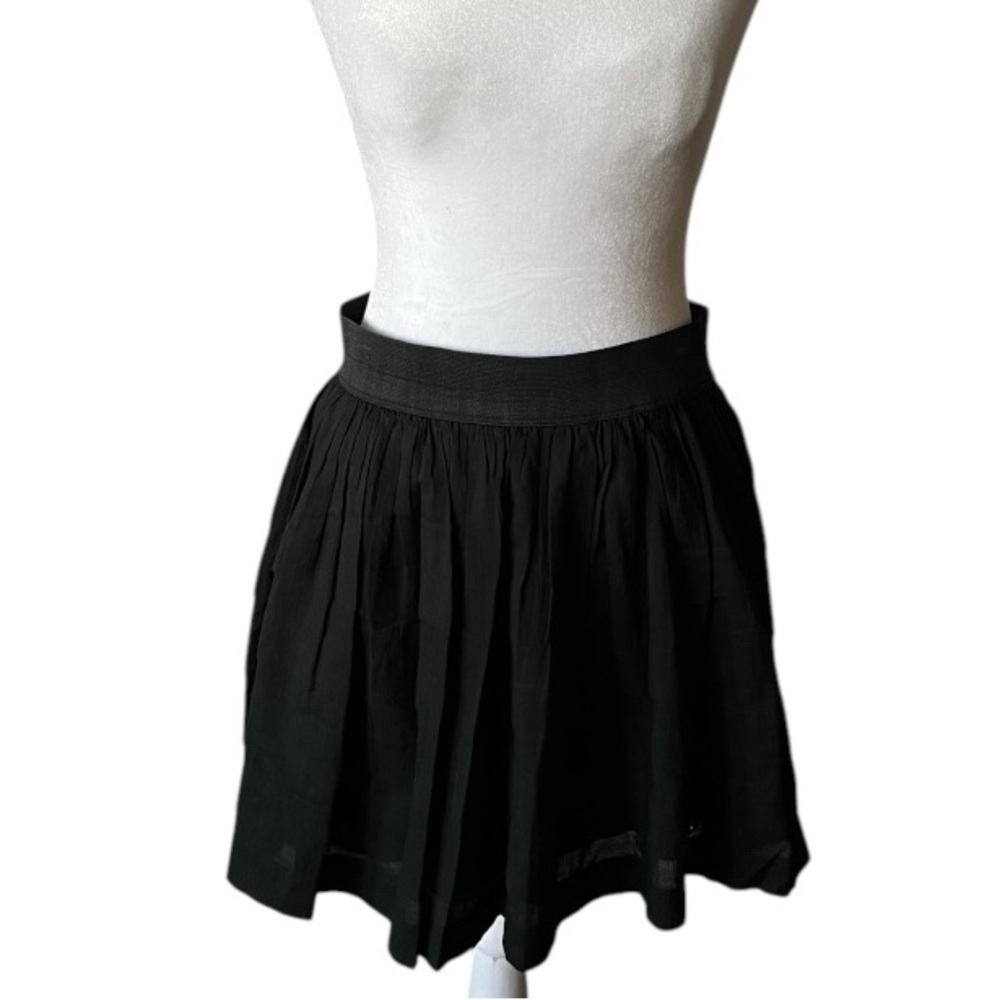 Sandro Black Pleated Skater Mini Skirt